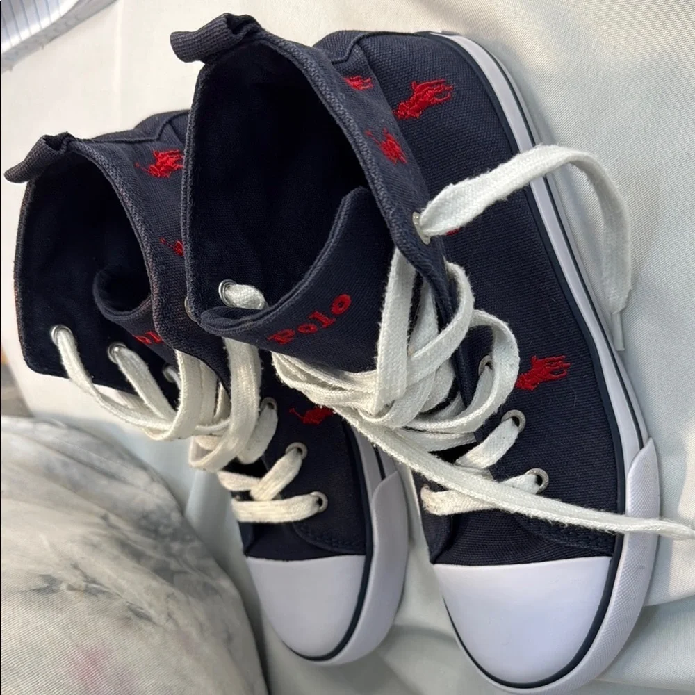 Polo Ralph Lauren Kids' size 3, Navy High-Top Sneakers, pre-owned, ***READ!*** - Picture 14 of 16